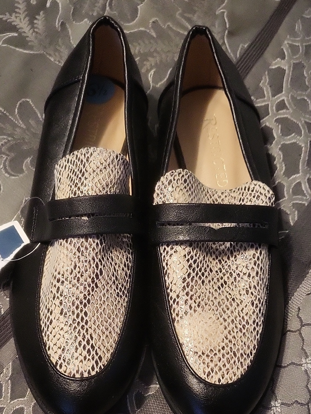 NWT Restricted Snake Skin and Black Slip On Loafer